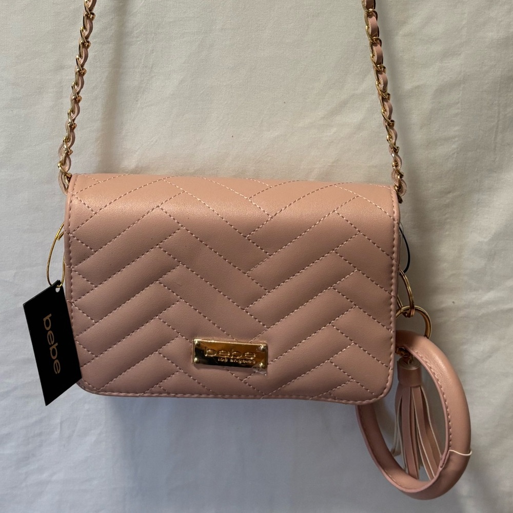 Bebe Blush Quilted Crossbody Clutch NWT